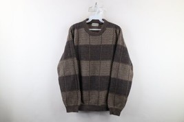 Vintage 90s Coogi Style Mens Small Ed Bassmaster Rainbow Checkered Knit Sweater - £52.79 GBP