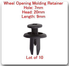10 Pc  Wheel Opening Molding Retainers Hole: 7mm Head 20mm L: 9mm Fits Toyota - £10.01 GBP