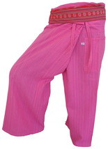 FIS14 pink - Yoga Sport Wrap Trousers Fisherman Thailand Cotton Fisherpa... - $19.99