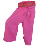 FIS14 pink - Yoga Sport Wrap Trousers Fisherman Thailand Cotton Fisherpa... - $19.99