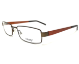 L&#39;Amy Eyeglasses Frames DASKO 1015 C05 Brown Orange Rectangular 54-18-140 - $55.97