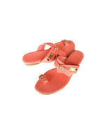 $890 CELINE Sandals 38 Coral Leather Slide Slip On Sandals *EXCELLENT* S... - £258.80 GBP