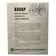 ASCAP Vintage Print Ad 1952 Licensing System Composers Authors Publishers - $12.95