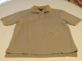 Mens Brooks Brothers Golf Polo pima cotton M shirt Men&#39;s khaki grey white EUC@ - £30.57 GBP