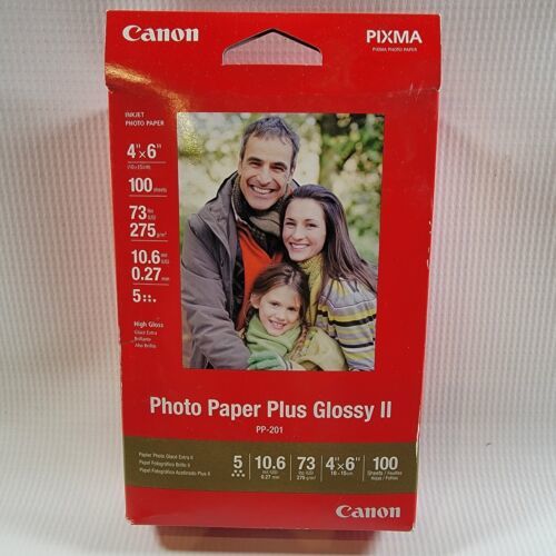 New Canon Photo Paper Glossy Plus II PP201 4x6 Inches 100 Sheets 73 lbs - $7.80
