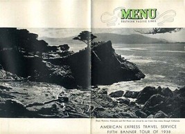 Southern Pacific Lines Menu 1938 Magic Monterey Peninsula &amp; Del Monte Cover - £63.16 GBP