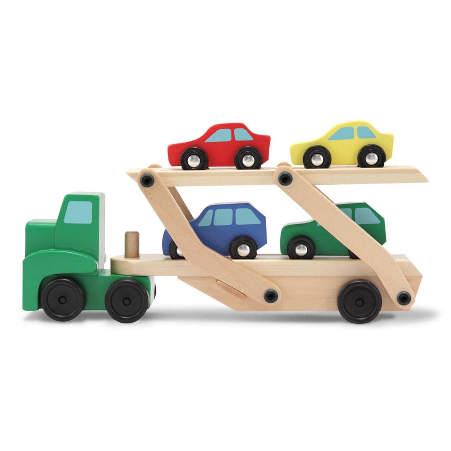 Melissa & Doug Car Carrier Truck and Cars Wooden Toy Set With 1 Truck and 4 Cars - $29.99