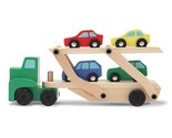 Melissa &amp; Doug Car Carrier Truck and Cars Wooden Toy Set With 1 Truck an... - $29.99