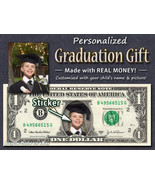Personalized GRADUATION GIFT Your Face &amp; Name REAL DOLLAR BILL Cash Mone... - $14.95+