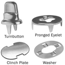 Stud Single Two Prong Clinch, Clinch Plate, Eyelet and Washers Fasteners 300 Pcs - £67.24 GBP