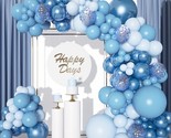 143Pcs Blue Balloons Arch Garland Kit, Different Size Metallic Blue Maca... - $21.99