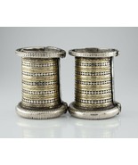 Pair of Large Silver and Brass Bangle Arm Cuffs Gorgeous Heavy! - £876.86 GBP