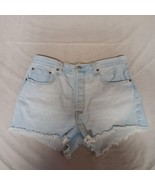 Levi&#39;s 501 Blue Jean Shorts 33 Fringe Cut Light Wash Button Fly - $19.95