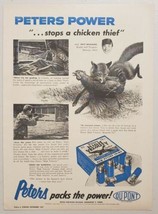 1957 Print Ad Peters Shotgun Shells Power Farmer Fox in Hen House Bridgeport,CT - £9.18 GBP