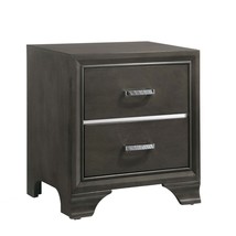 Modern Grey Nightstand with 2 Drawers for Bedroom - $219.99