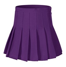Beautifulfashionlife Girl's High Waist Solid Pleated Mini Skirt(XS , Brown) - $22.76