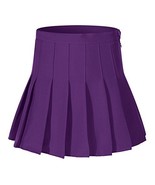 Beautifulfashionlife Girl&#39;s High Waist Solid Pleated Mini Skirt(XS , Brown) - £17.99 GBP