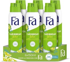 Fa Caribbean Lemon deodorant anti-perspirant spray 6 x  150ml- FREE SHIPPING - £39.14 GBP