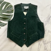 Arizona Womens Vintage 90s Suede Leather Vest Size M New Spruce Green We... - $36.62