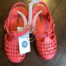 NWT Cat &amp; Jack Toddler Girls Sunny Jelly Sandals - Coral  Red pink Size 12 - £8.44 GBP