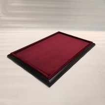 Platform Tray IN Black Wood And Burgundy Velvet for Jewellery, Watches, Monet - £37.91 GBP