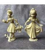 PAIR OF VICTORIAN ROYALTY PLASTIC  FIGURINES MADE IN ITALY 5&quot; TALL VINTAGE - £21.62 GBP