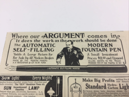 Antique 1907 A.A. Waterman &amp; Company Fountain Pen Print Ad. Modern Fount... - £11.10 GBP