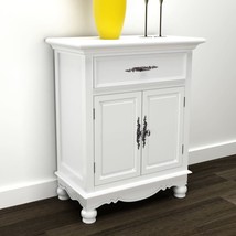 Wooden Cabinet with 2 Doors 1 Drawer White - £104.18 GBP