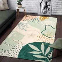 Lahome Green Washable Area Rug - 3 X 5 Botanical Print Small Rug Modern ... - $970.45 MXN