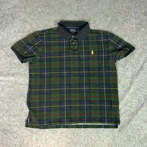 Polo Ralph Lauren Mens Polo Shirt Large Green Blue Tartan Yellow Pony Pr... - £19.18 GBP