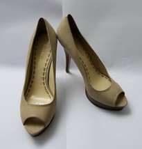 Enzo Angiolini Shoes Pumps Heels Peep Toe Beige Sully Womens Size 9 M - £31.24 GBP