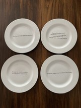 Set Of 4 Pottery Barn COCKTAIL Snack Lunch Plates 7 5/8&quot; Appetizer Dessert - £12.40 GBP