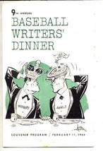 BASEBALL WRITERS DINNER PROGRAM-1966 EX - £15.91 GBP