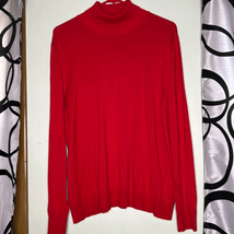 Joseph A. Qu&#39;est-ce Que C&#39;est Silk? Red Silk Turtleneck Sweater - PXL - £20.06 GBP