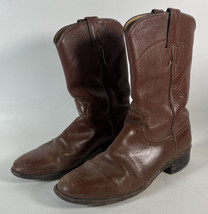 Justin Brown Leather Roper Cowboy Western Boots Womens Size 6.5 B Style ... - £15.56 GBP