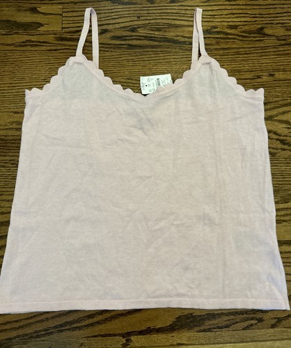 NEW JCrew Factory Women’s Scalloped Sweater Shell Pink Heather Size XL NWT - $24.50