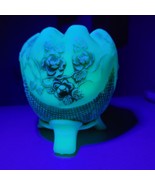 Antique Northwood Finecut &amp; Roses Nutmeg Stain Custard Uranium Glass Ros... - $755.16 MXN