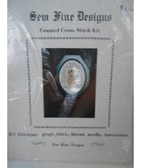Sew Fine Counted Cross Stitch Kit K903 &amp; ivory Cloth Blue Bow Bear  = - £6.76 GBP