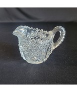 EAPG Cut Glass American Brilliant Pitcher Creamer Elegant Sunburst Saw T... - $20.29 CAD
