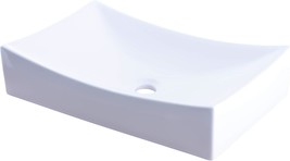 21.75&quot; L X 13.75&quot; W X 3.5&quot; H Glossy White Ceramic Above Counter Rectangular - $164.93