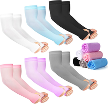 12 Pairs Sun Protection Sleeves UV Cooling Arm Men Women Sports with Thu... - £11.99 GBP