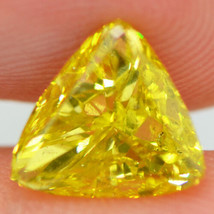 Triangle Shape Diamond Fancy Yellow Color Loose VS2 Natural Enhanced 1.72 Carat - £2,298.14 GBP