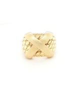 14k Yellow Gold Puffed Vintage Italian X Design Ring - $299.00