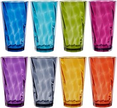 20 Ounce Us Acrylic Optix Plastic Stackable Water Tumblers In Jewel Tone Colors - £30.32 GBP
