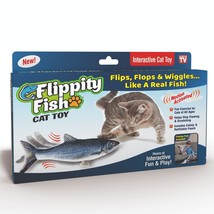 Flippity Fish Motion Activated Interactive Realistic Look Cat Toy - Rech... - £10.24 GBP