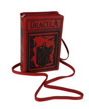 Book of Dracula Vinyl Handbag Novelty Clutch Purse Crossbody Bag - £36.26 GBP+