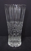  Vintage 8&quot; Pressed Glass Vase with X Pattern - $5.00