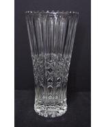  Vintage 8&quot; Pressed Glass Vase with X Pattern - £3.99 GBP