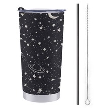 Mondxflaur Stars Steel Thermal Mug Thermos with Straw for Coffee - $20.98