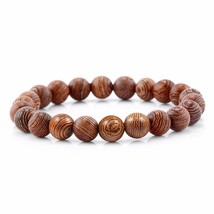 Hot Men Bracelet Wooden Beads Cross 7 Chakra  Healing Balance Onyx Bracelets&amp;Ban - £11.47 GBP